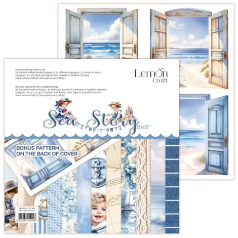 Conjunto pequeño Sea Story • Bloc de papel para scrapbooking 20 x 20 cm • Lemoncraft