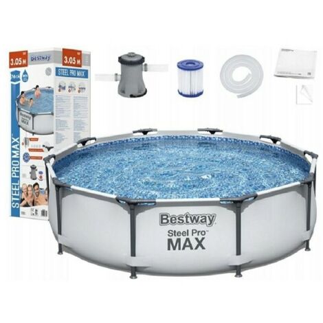 CONJUNTO PISCINA SOBRE SUELO REDONDA STEEL PRO MAX 366X76CM 6473LT BOMBA DE FILTRO 56416