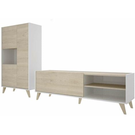 Conjunto salón  Cazalilla-5  mueble bajo TV y modulo alto 47-135 cm(alto)155-81 cm(ancho)43 cm(largo)