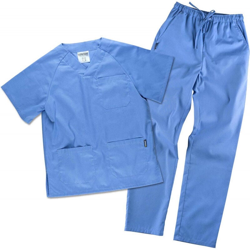 

Conjunto de casaca y pantalón con ajuste en cintura Servicios B9110 | XL - Celeste - Workteam