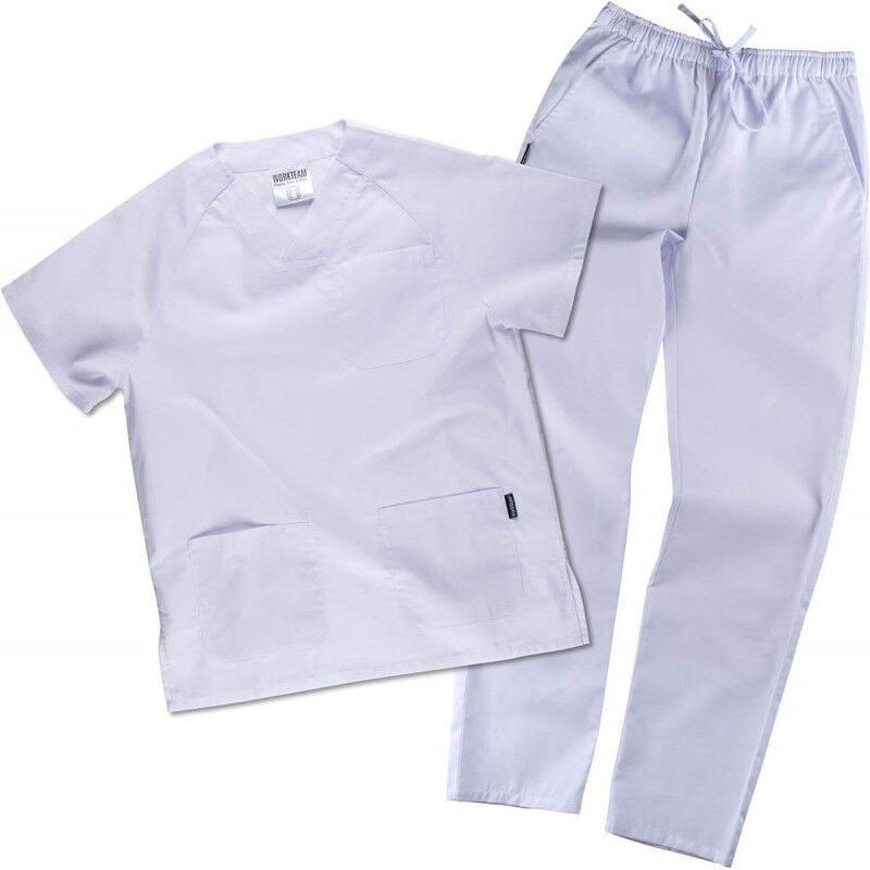 

Conjunto de casaca y pantalón con ajuste en cintura Servicios B9110 | Blanco - M - Workteam