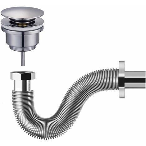 Conjunto sifón extensible con desagüe clic-clac Tecom KITSCA9