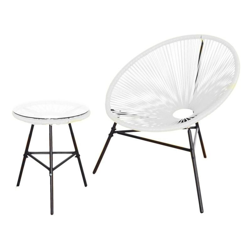 

Conjunto silla y mesa acapulco blanca - Kiefer Garden