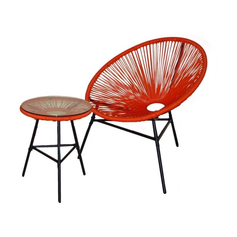 

Conjunto silla y mesa acapulco naranja - Kiefer Garden