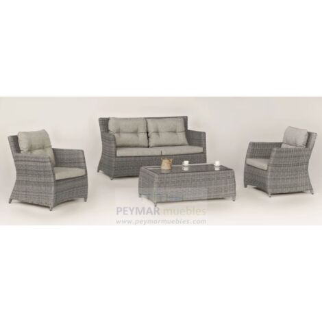 Conjunto sofá 2 plazas+ 2 sillones +mesa de centro en huitex color gris Ravella-7..