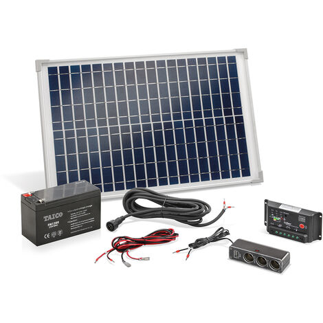 Conjunto solar de 20 W con kit de batería para sistema solar independiente para camping, esotec 120005