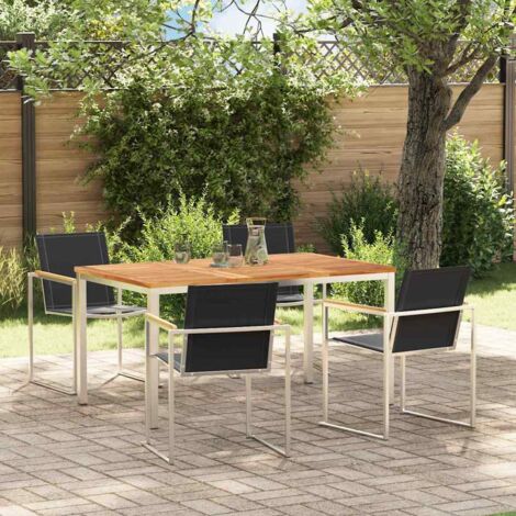 ConjuntodeComedordeJardín 5 pcs Madera de teca maciza