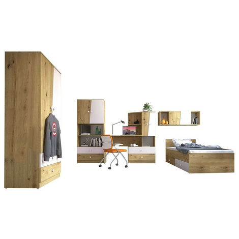 Conjuntos de muebles Almira 114, Roble Artisan + Blanco