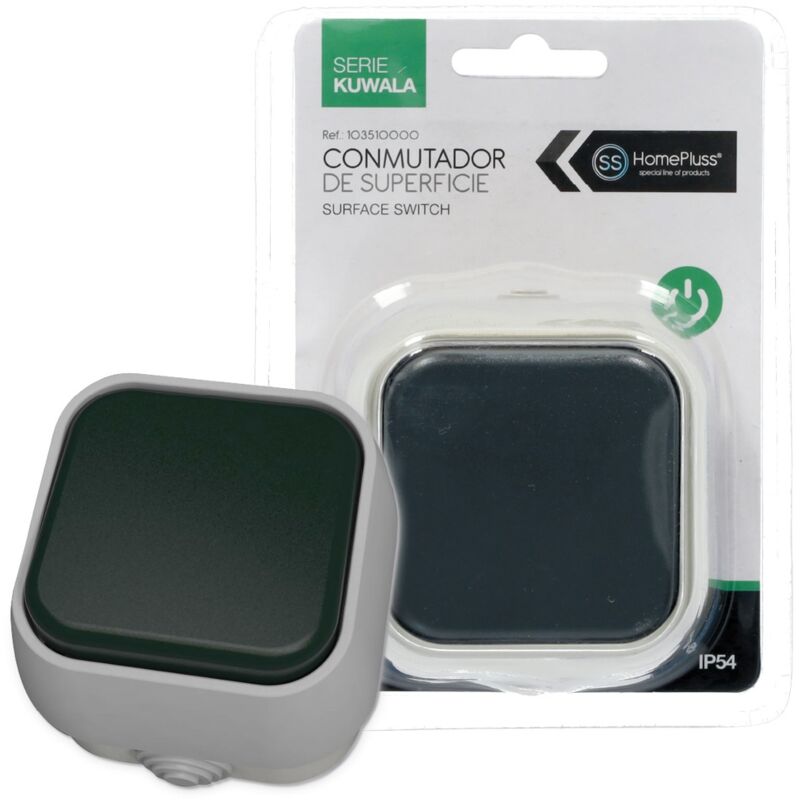 

Conmuntador de superficie IP54 Negro - 6u caja exp