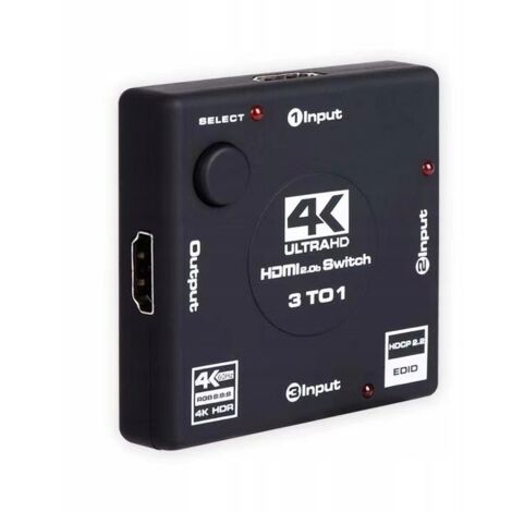 CONMUTADOR 3x1 HDMI 2.0 CONMUTADOR DIVISOR 4K60HZ