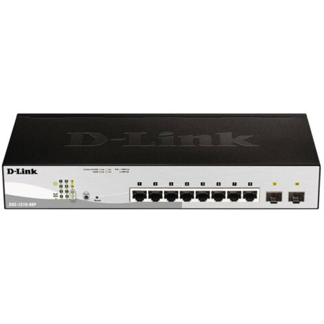 Conmutador D-Link de 8 puertos 10/100/1K+2SFP SMART DGS-1210-08P