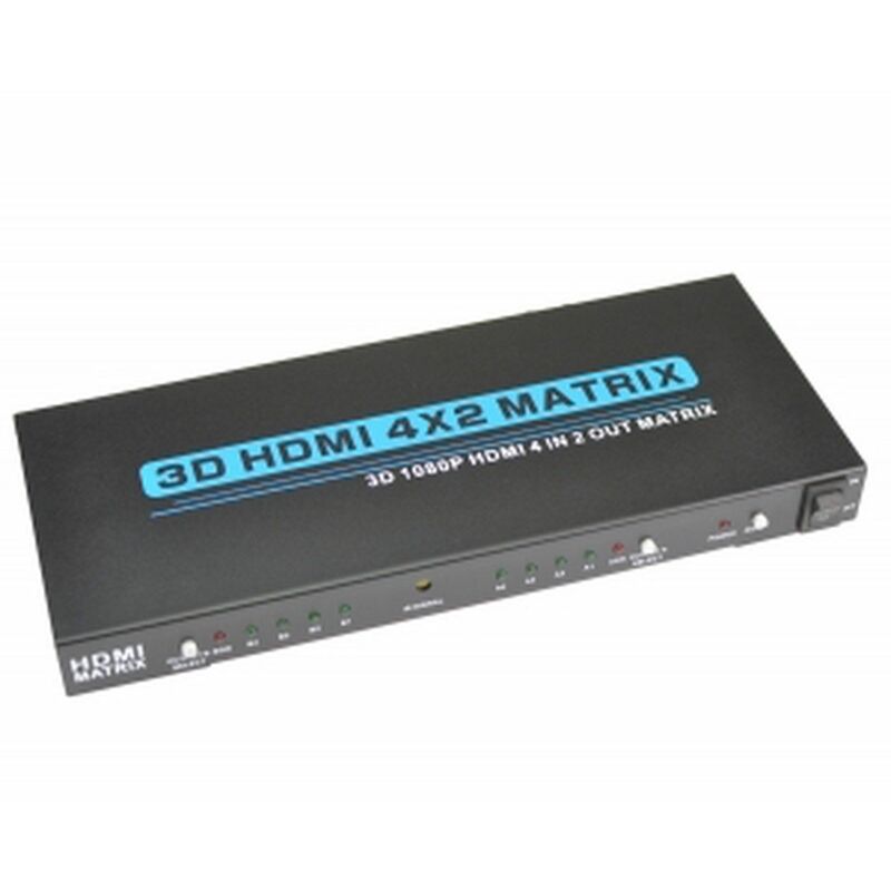 

Conmutador De Matriz 4 X 2 Hdmi Full Hd 1080P 3D Con Control Remoto (Hdmi Matrix)