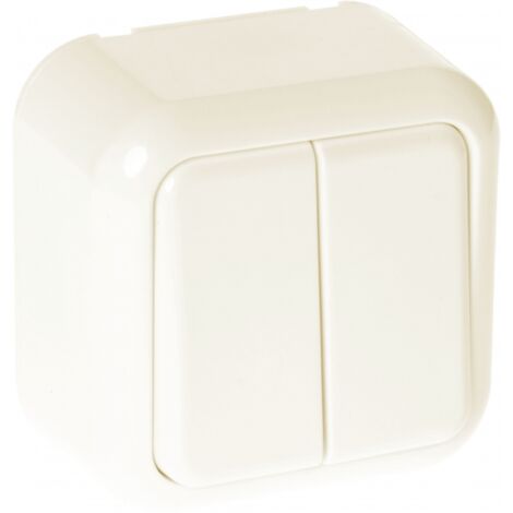Conmutador doble ancient 2 teclas beis 6x6x3 cm