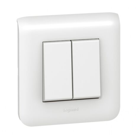 Conmutador doble Mosaic, blanco, LEGRAND Legrand