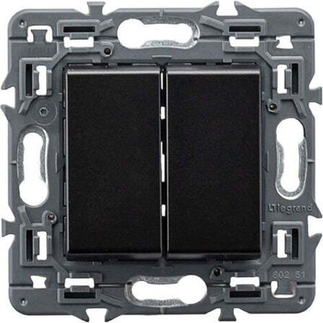 Conmutador doble VALENA NEXT 1P 10A dark LEGRAND 741445