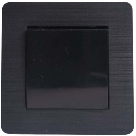 Conmutador Empotrable Negro Brillante con Marco Rayado – Serie Selene, 16A, 250V