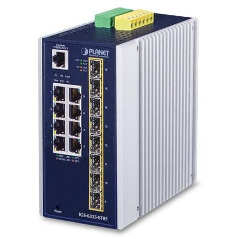 Conmutador gestionable industrial Planet IP30 L3, 8 puertos RJ45 + 8 puertos SFP, IGS-6325-8T8S