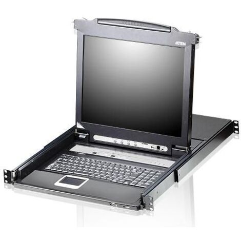 Conmutador KVMP LCD Aten de 8 puertos y 17" con teclado en español, CL5708M-ES