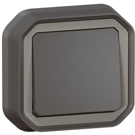 Conmutador Legrand Plexo monobloc de empotrar 10AX Antracita 069881L
