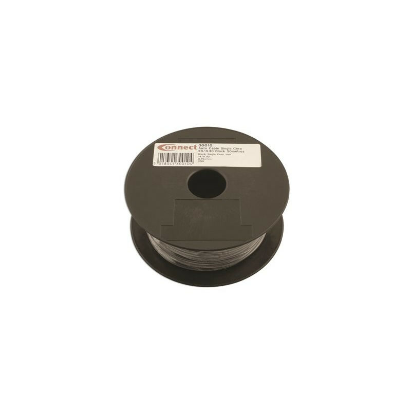1 Core Cable - 2mm² x 28/0.3mm - Black - 50m - 30010 - Connect