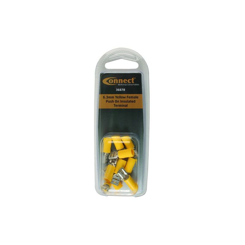 Connect - 6.3mm Female Push On Insulated Terminal - Pack of 10 - 36878