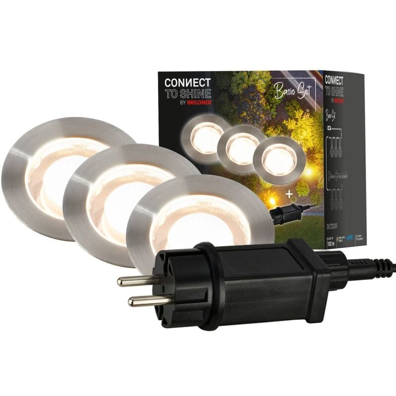Connect to shine Kit de d marrage Tilia avec lot de 3 spots led encastrables au sol, IP67