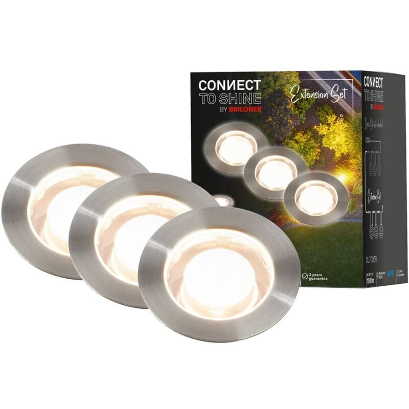 Connect to shine Kit d'extension Tilia avec 3 spots led encastrables au sol, IP67