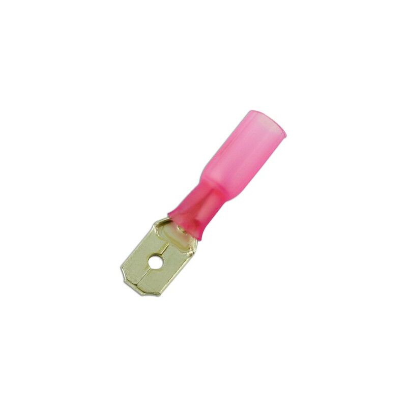 Wiring ors - Red - Heat Shrink Male Slide-on - 6.3mm - Pack Of 25 - 30166 - Connect