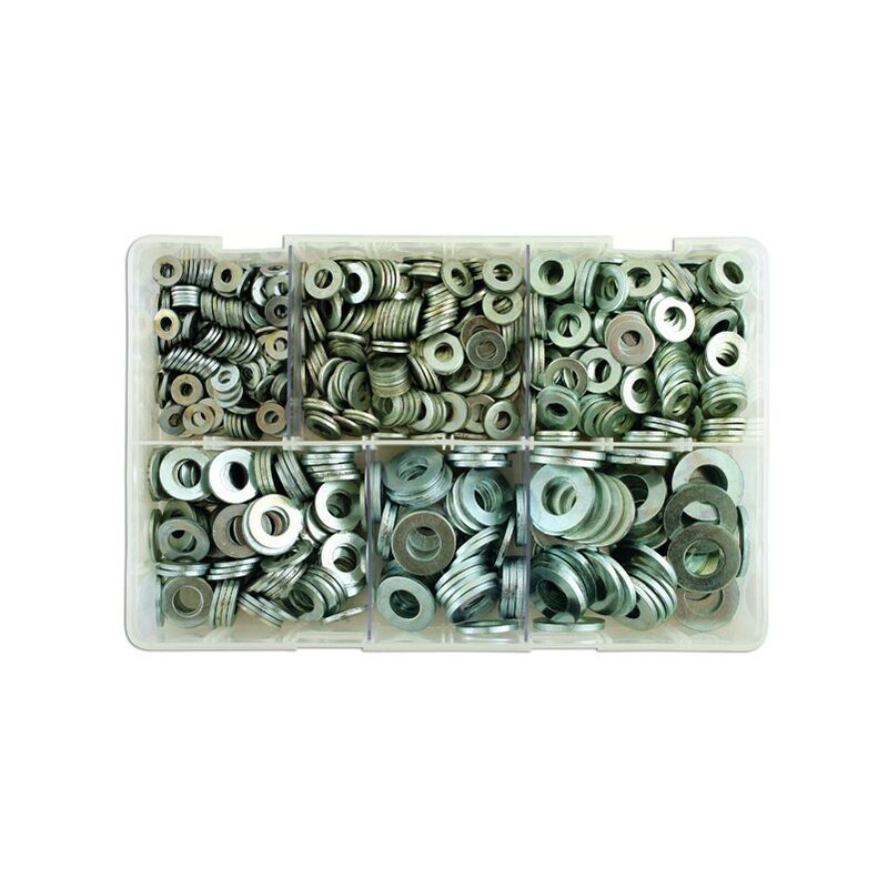 Zinc Plated Washers - Table 3 Flat - Assorted - Box Qty 800 - 31864 - Connect