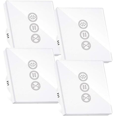 Connected Roller Shutter Switch, Wifi Roller Shutter Switch, Compatible with Alexa/Google Home, Connected Touch Switch Backlight Can Turn Off LED Timer App Control, 4PCS