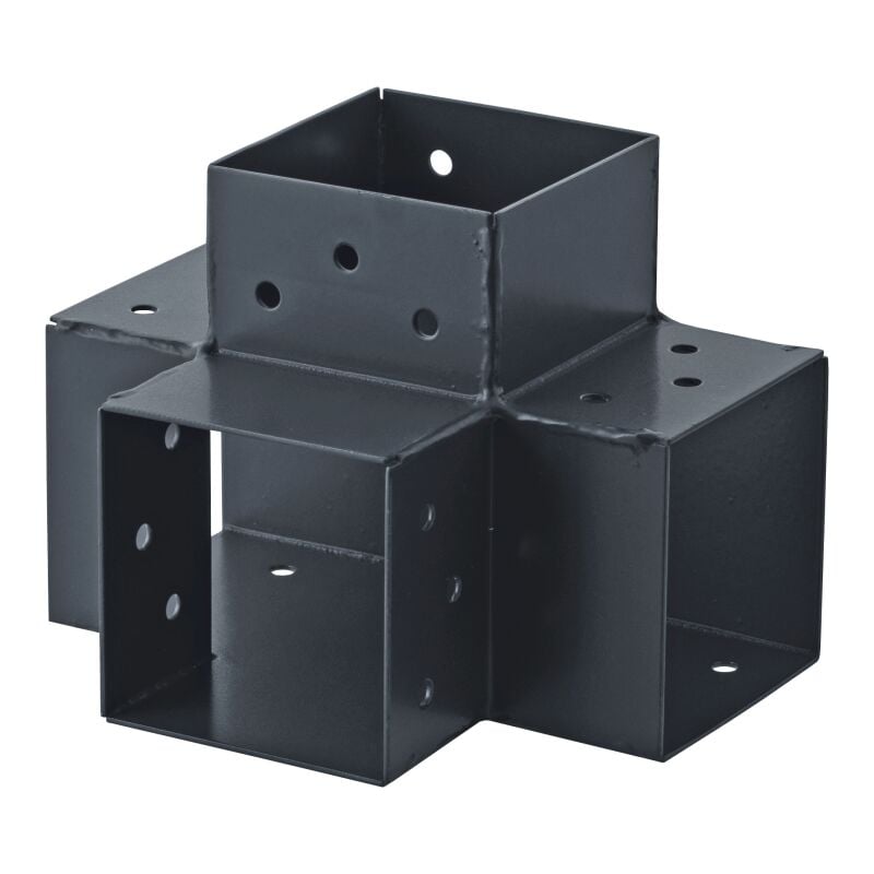 Suki - Connecteur 4D angle 90° pour poteau bois, H.9 x P.9 cm