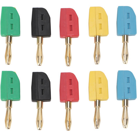Connecteur à connexion rapide en laiton plaqué or 32A, fiche banane de 4mm, 10 pièces, coloré pour équipement de test