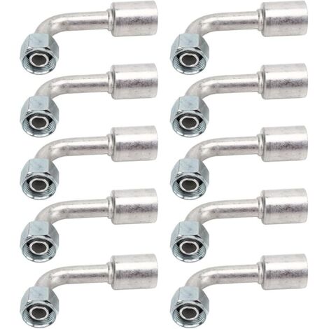 Connecteur AC en aluminium pour voiture, courbure à 90 degrés, Durable, universel, adapté à les véhicules, camions, ingénierie, rénovation AC, 10 pièces