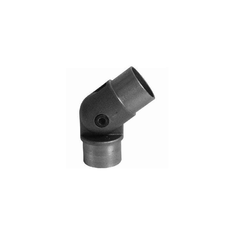 Deco Fer Forge - Connecteur acier d'angle réglable pour main courante ø42,4mm - Hauteur 55,8mm épaisseur 2mm - à coller