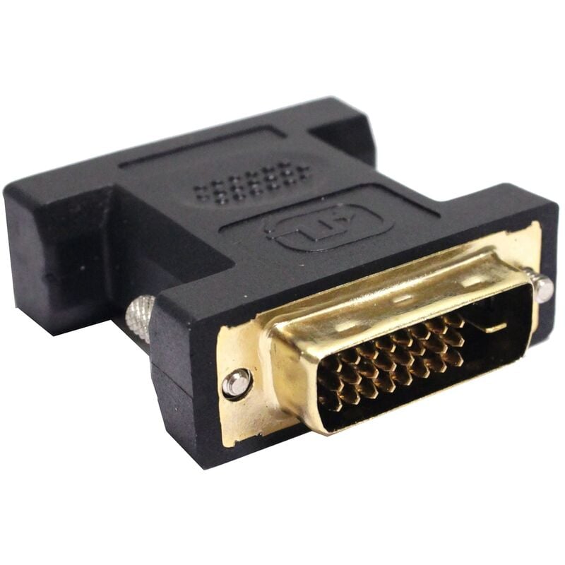 Connecteur adaptateur avec connecteur dvi-d mâle vers dvi-i femelle double liaison noir