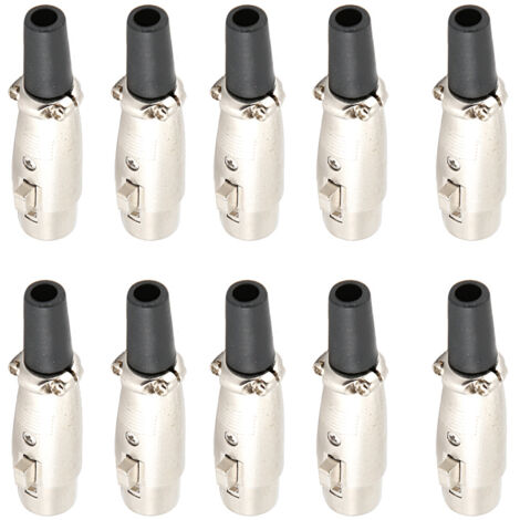 Connecteur adaptateur XLR à tête femelle pour Microphone Audio de Style japonais, 10 pièces, avec vis