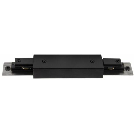 Connecteur alim central double noir pour rail 1P Polux