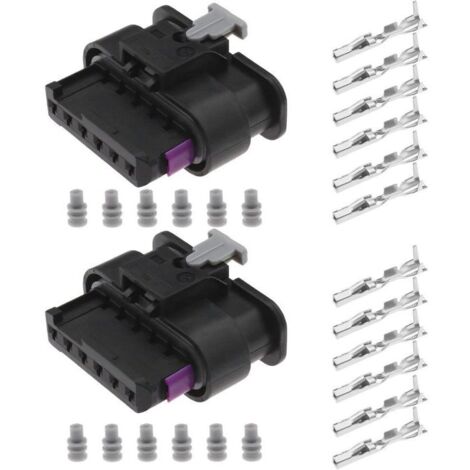 Connecteur arrière automobile 6 broches 61132359993 – Lot de 2, compatible BMW Série 1/2/3/4 (F20/F30/F36 etc.)