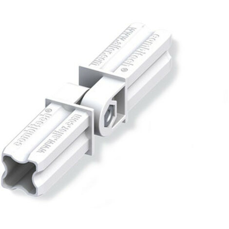 Connecteur articulé blanc 23.5mm 2 embouts pour tube alu et pvc