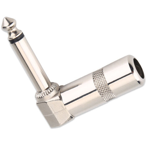 Connecteur Audio 6.3mm Jack Mâle à Angle Droit pour Câble Microphone - Lot de 3 Pièces