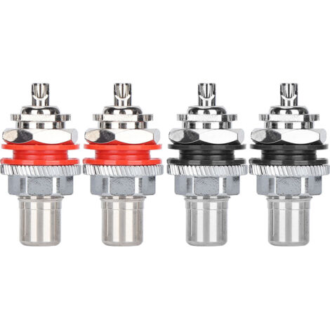 Connecteur Audio Monosaudio C401R 4Pcs - Prise RCA en Cuivre Pur Rhodifié pour Signal Haute Fidélité