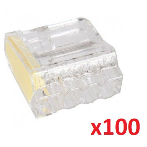 Connecteur auto pour 4 fils 1.5mm² à 2.5mm² rigides translucide (boite de 100) miniature SIB P07134