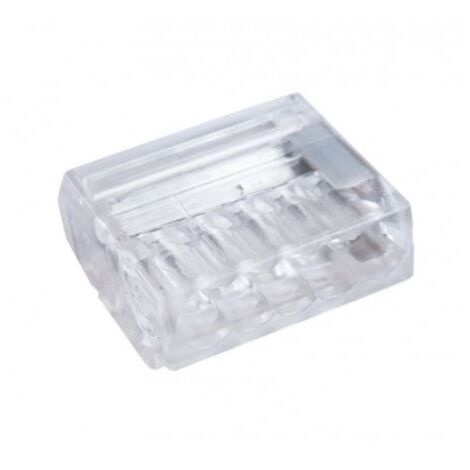 Connecteur automatique 5 entrées transparent pour câble rigide 1mm² à 2,5mm² connexion rapide (sachet de 100) SIB ADR P07205