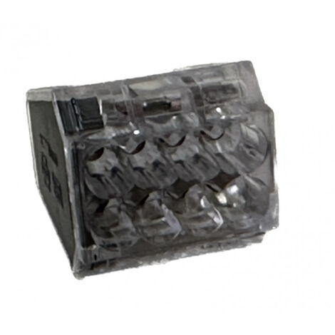 Connecteur automatique 8 entrées transparent pour fils rigide de 1 à 2,5mm² (à l'unité) SIB ADR P07008