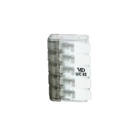 Connecteur automatique à levier pour connexion de 5 fils souple ou rigide 2.5mm² (sachet de 25) SIB ADR P07315