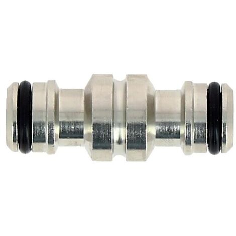 Connecteur automatique laiton nickelé pour raccordement de 2 tuyaux munis de raccords rapides - FAUQUET