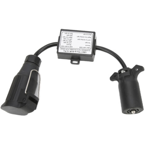 Connecteur automobile en plastique : connecteur à lames 7 broches (norme américaine) vers connecteur rond 13 broches (norme européenne) pour voitures et camions