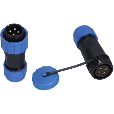 Connecteur Aviation Étanche IP68, 4 Pôles, Embout Mâle/Femelle sans Soudure