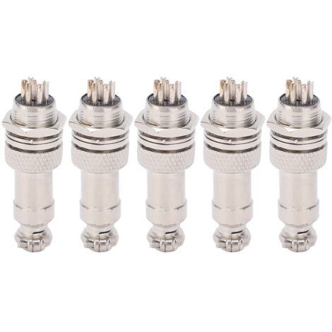 Connecteur Aviation GX12 6 Pins Mâle-Femelle 5A 450V - Lot de 5 pour Câblage Électrique et Panneaux