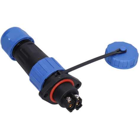 Connecteur Aviation IP68 2 Broches 250V 20A Étanche pour Câble LP16 avec Bride